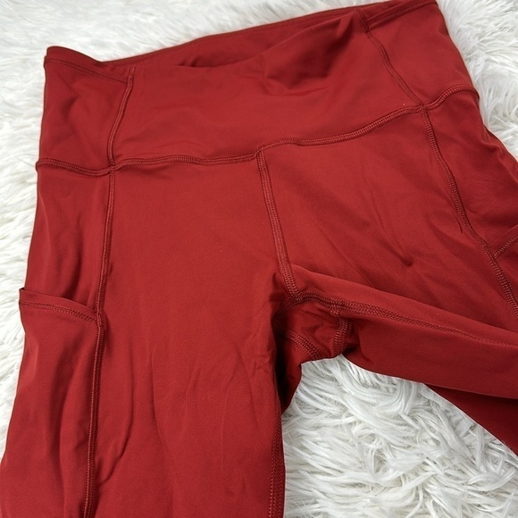 Lululemon Fast & Free Crop II *Nulux 19" Dark Sport Red - Picture 2 of 6